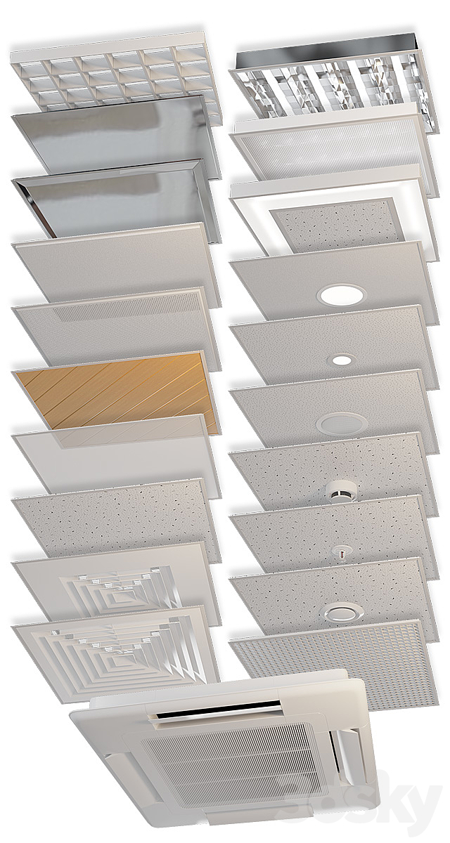 Set of elements for suspended ceiling Armstrong 3DSMax File - thumbnail 2