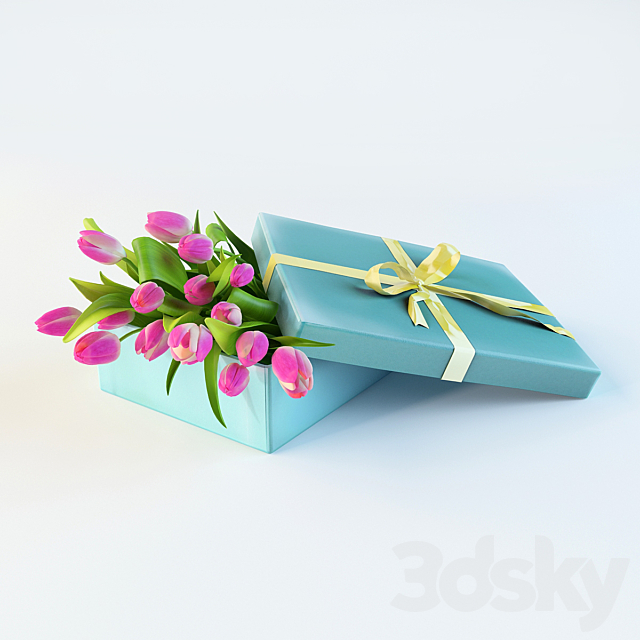 Tulips in a box 3DSMax File - thumbnail 1
