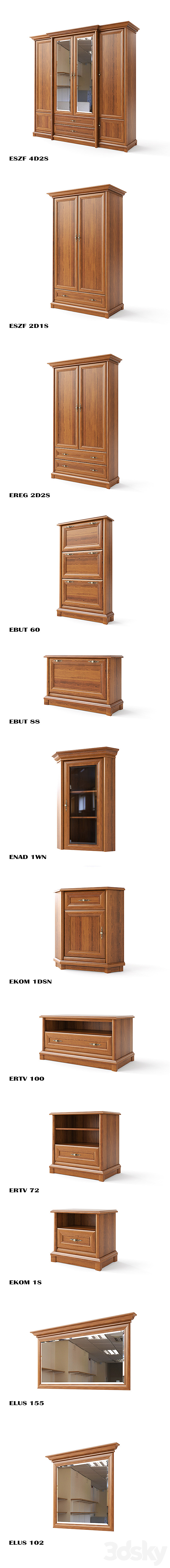 A set of furniture for storage of BRW collection KENT. part 2 3d