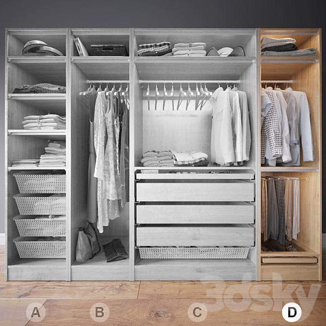 Clothes in the closet section D 4-4 3DSMax File - thumbnail 1