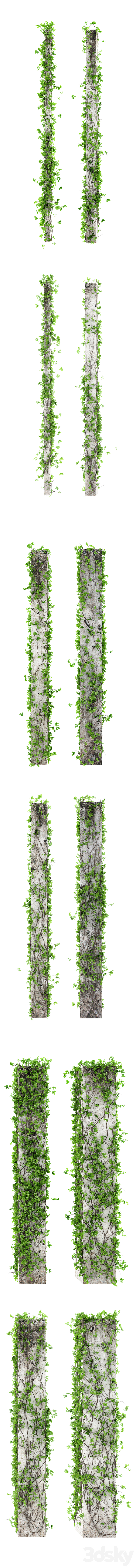 Leaves for square columns. 6 sizes 3d