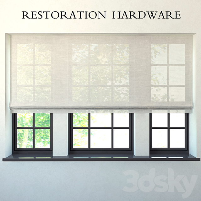 Restoration Hardware flat romain shade 3d