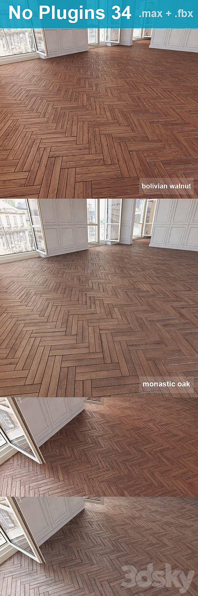 Parquet 34 (2 species. without the use of plug-ins) 3d