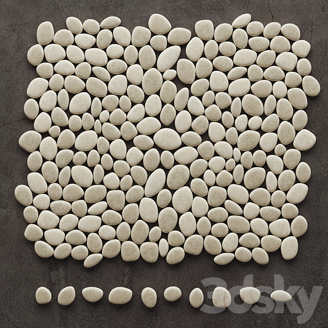 Panel of pebbles 3d