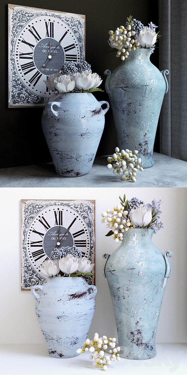 Vase with flowers 3d