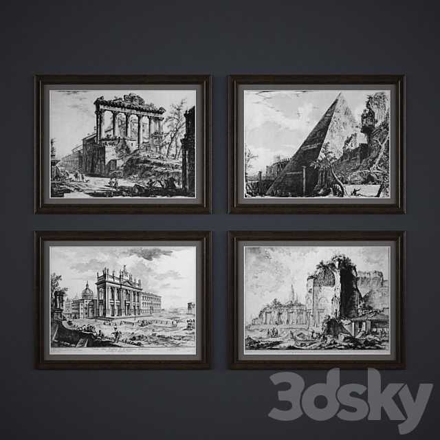 Collection of paintings “The engravings of the 18th century” 3DSMax File - thumbnail 1