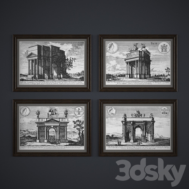 Collection of paintings “The engravings of the 18th century” 3DSMax File - thumbnail 3