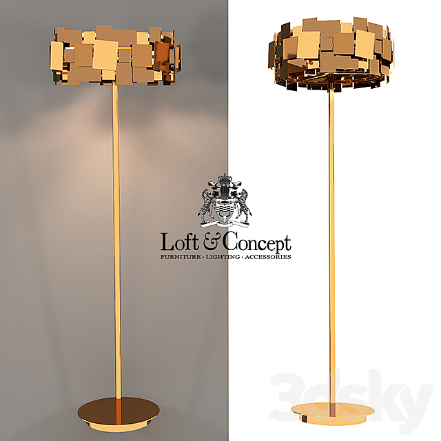 Floor lamp GOLD PLATE FLOOR LAMP 3DSMax File - thumbnail 1