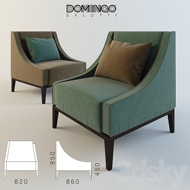 Armchair Domingo Salotti. Sikka chair 3DSMax File - thumbnail 1