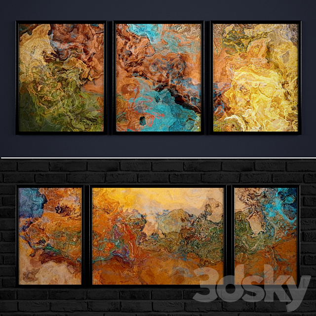 The collection of abstract paintings ?6 3DSMax File - thumbnail 2