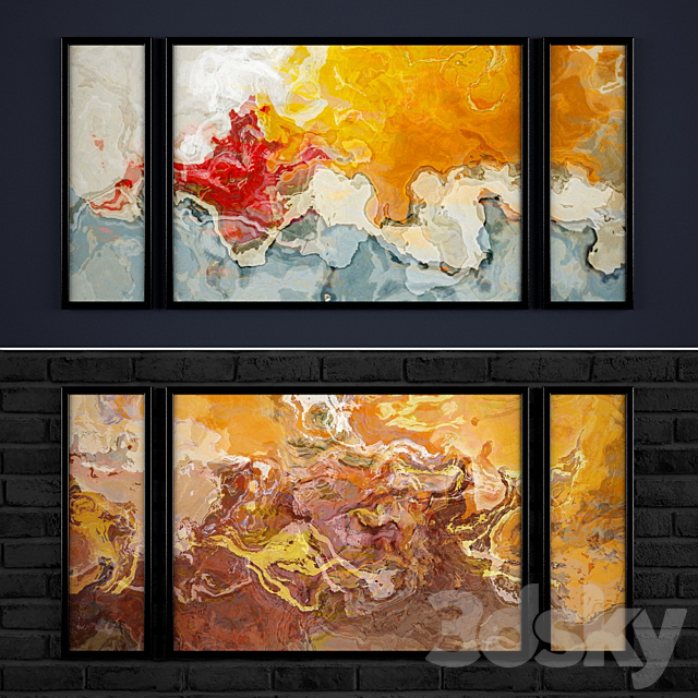 The collection of abstract paintings ?6 3DSMax File - thumbnail 3
