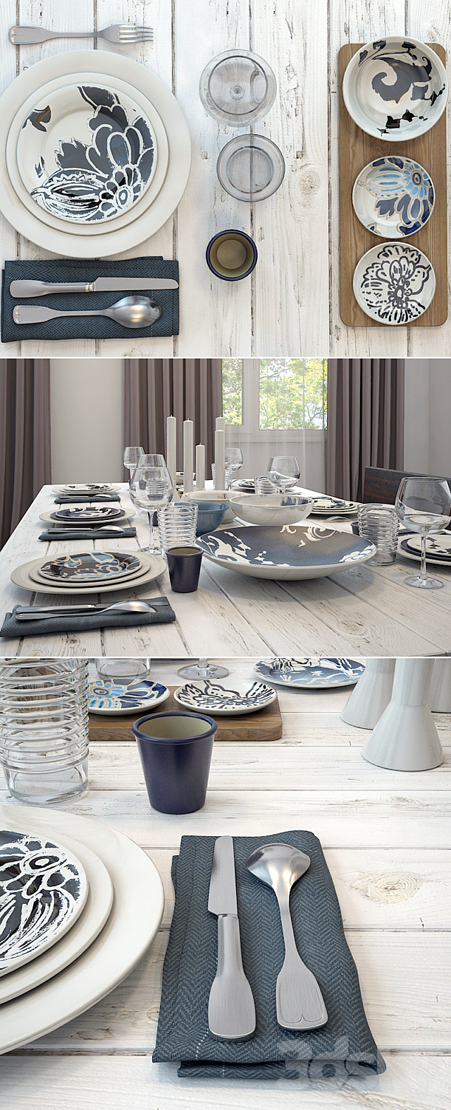 Tableware Indigo 3d