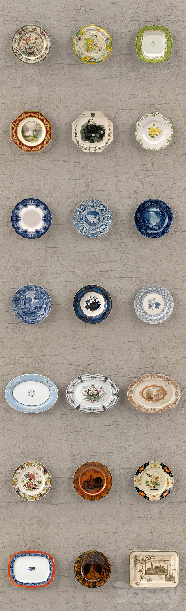 Decorative set - Chinese porcelain 3d