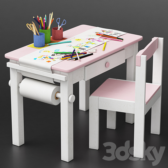 Baby table set 3DSMax File - thumbnail 1