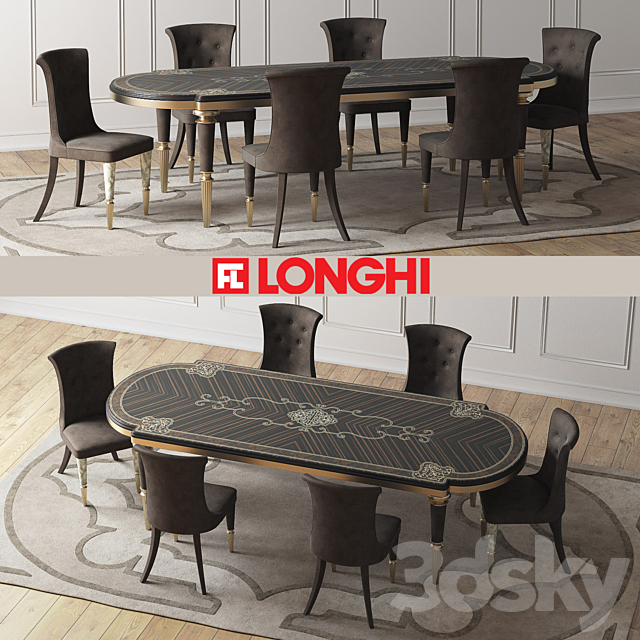 LAYTON Wooden Table & MARION Chairs 3DSMax File - thumbnail 1