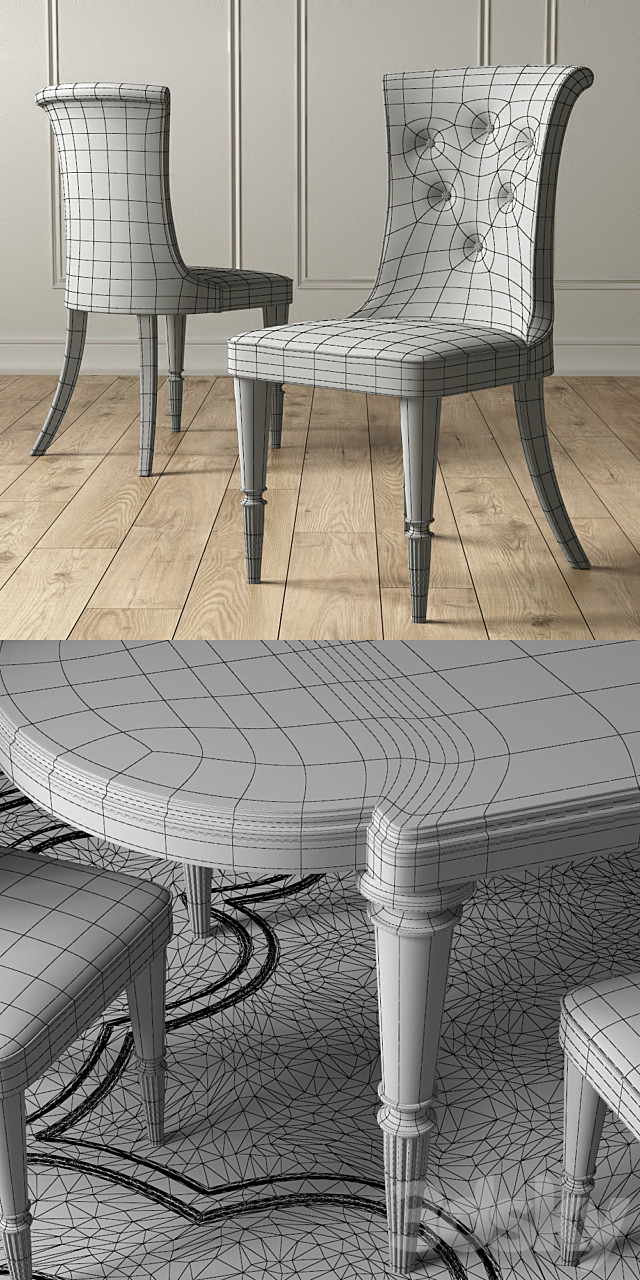 LAYTON Wooden Table & MARION Chairs 3DSMax File - thumbnail 3