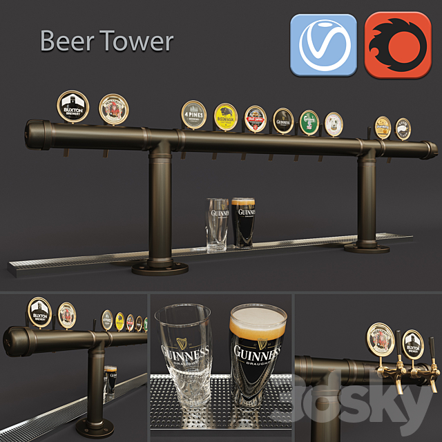 Big Beer Tower 3DSMax File - thumbnail 1