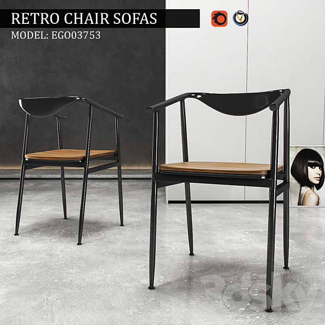 Retro chair Sofas 3DSMax File - thumbnail 1