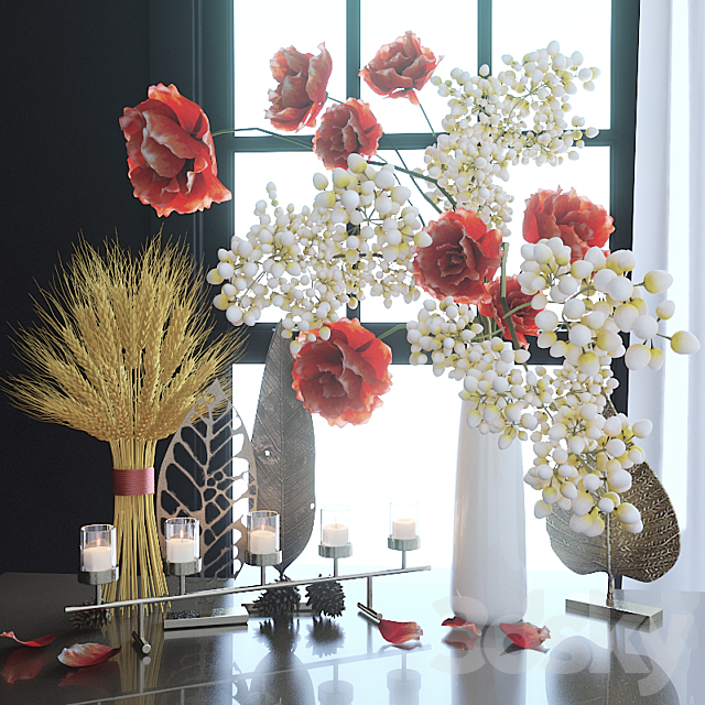 Autumn decorative set 3d