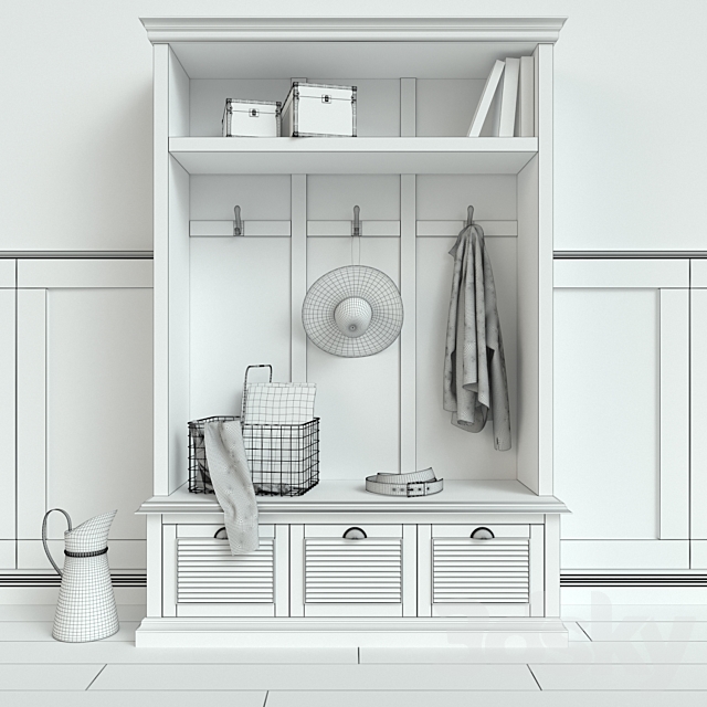 Wardrobe hallway 3d