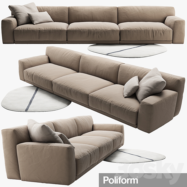 Poliform Paris Seoul sofa_3 3DSMax File - thumbnail 1