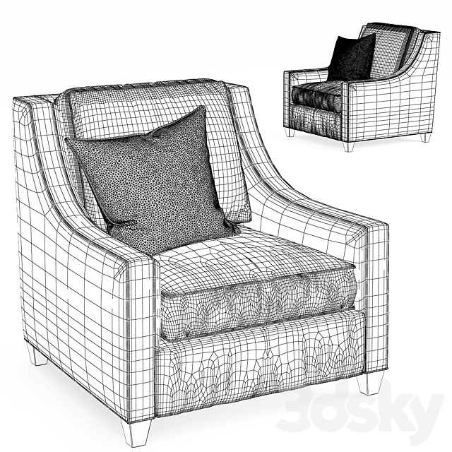 Malory Chair _Baker _Classics_Upholstery – 6604C_Berkley 3DSMax File - thumbnail 2