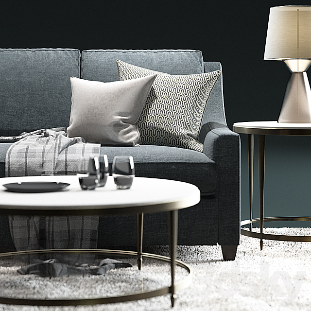 Malory Sofa_Baker_Oberon_Waistline Table Lamp_Oberon Cocktail Table 3d