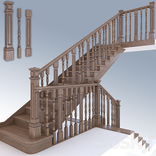 Stairs classical 3DSMax File - thumbnail 1