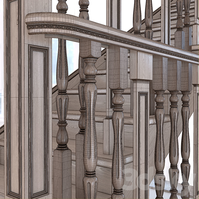 Stairs classical 3DSMax File - thumbnail 3