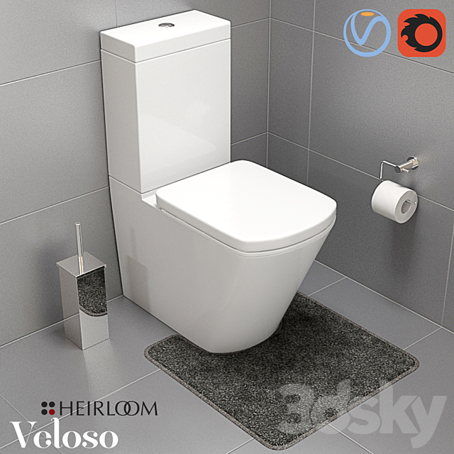 Veloso Wall Faced Toilet 3DSMax File - thumbnail 1