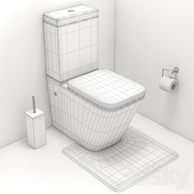 Veloso Wall Faced Toilet 3DSMax File - thumbnail 2