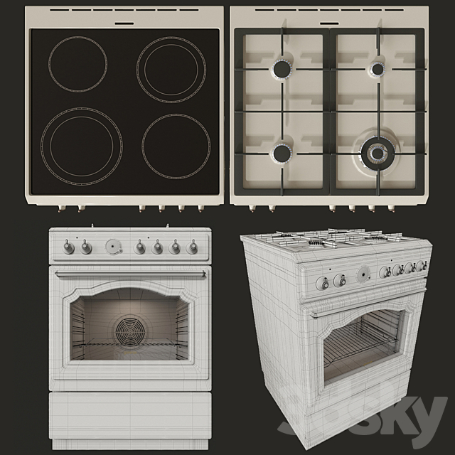 Gas and electric cooker Gorenje Classico 3DSMax File - thumbnail 3