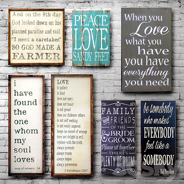 Wooden panels. Collection 27 3d