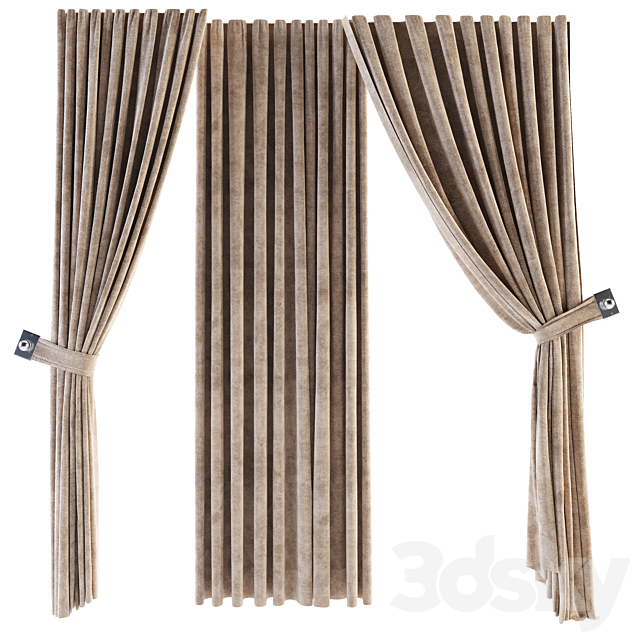 3 types of curtains 3d