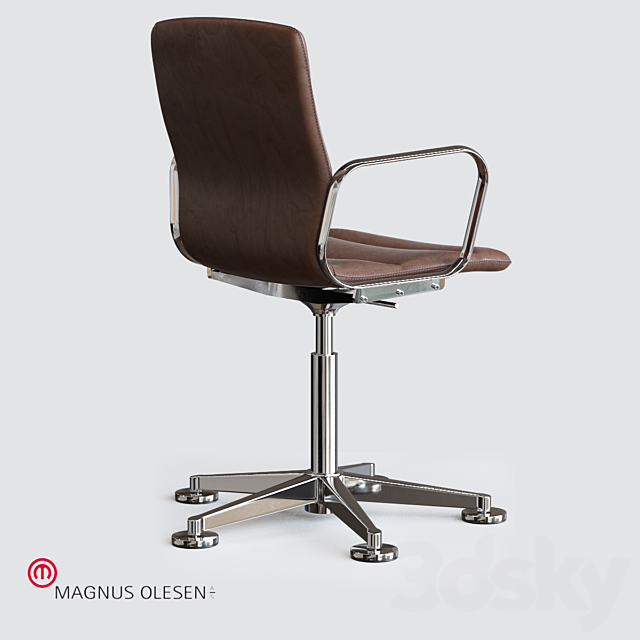 BUTTERFLY SWIVEL HIGH leather 3DS Max Model - thumbnail 2