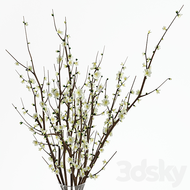 Branches in a vase 3d
