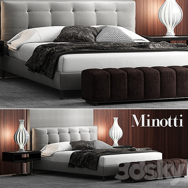 Bed minotti andersen bed QUILT 3DSMax File - thumbnail 1