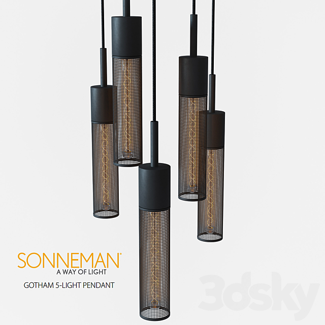 Sonneman Gotham 5-Light Pendant 3d