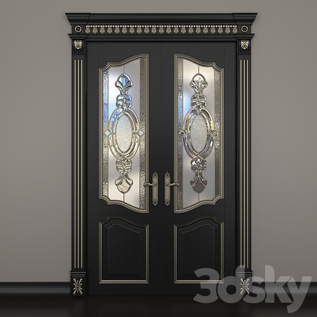 Door with stained glass 3DSMax File - thumbnail 1