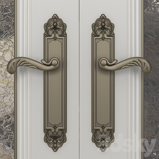 Door with stained glass 3d