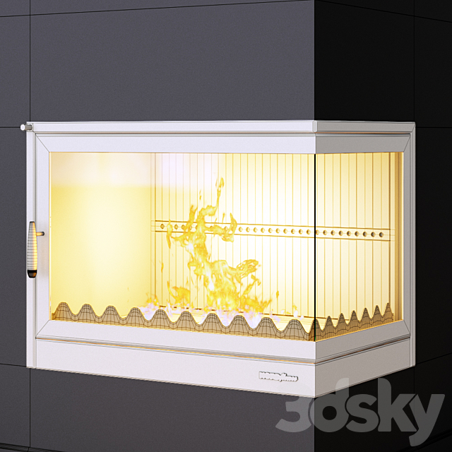 Corner fireplace Nordflam Torres (vray + corona) 3d