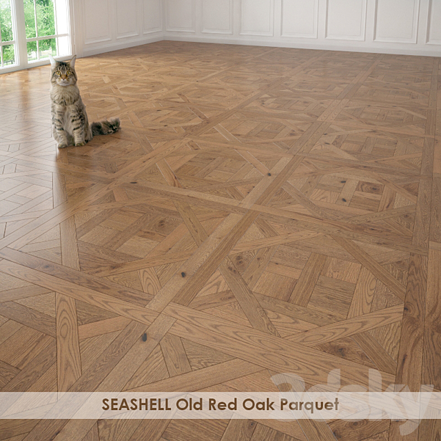 SEASHELL Old Red Oak Parquet 3d