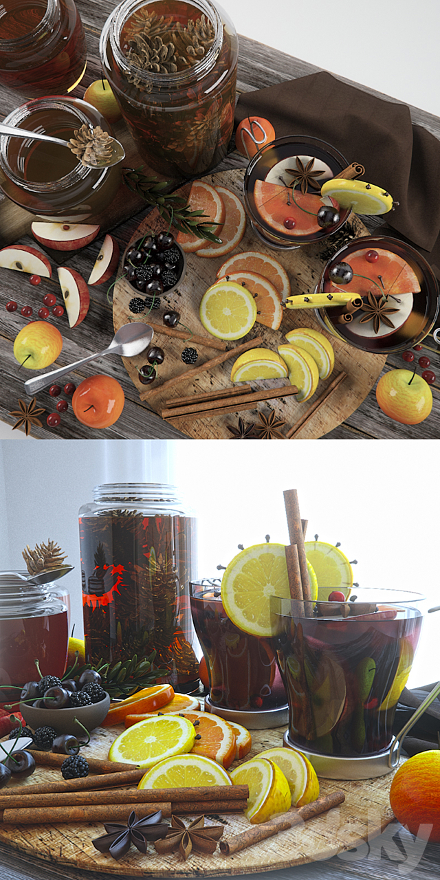 Mulled wine with honey 3DSMax File - thumbnail 2