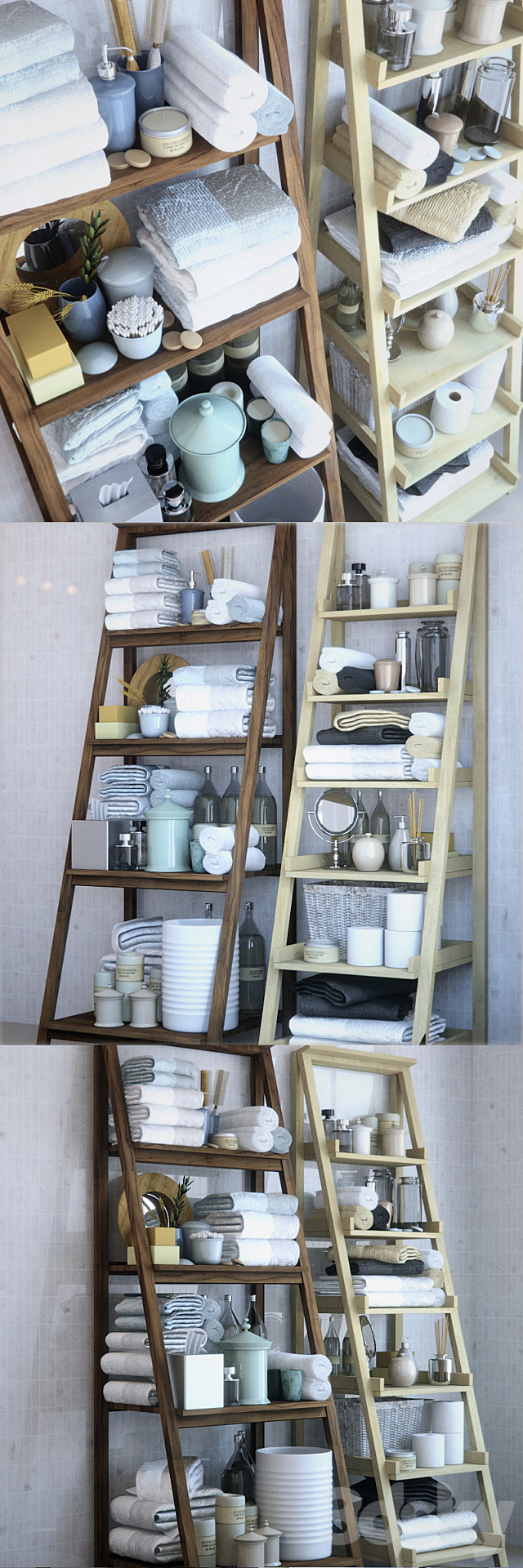 Rack in the bathroom 3d