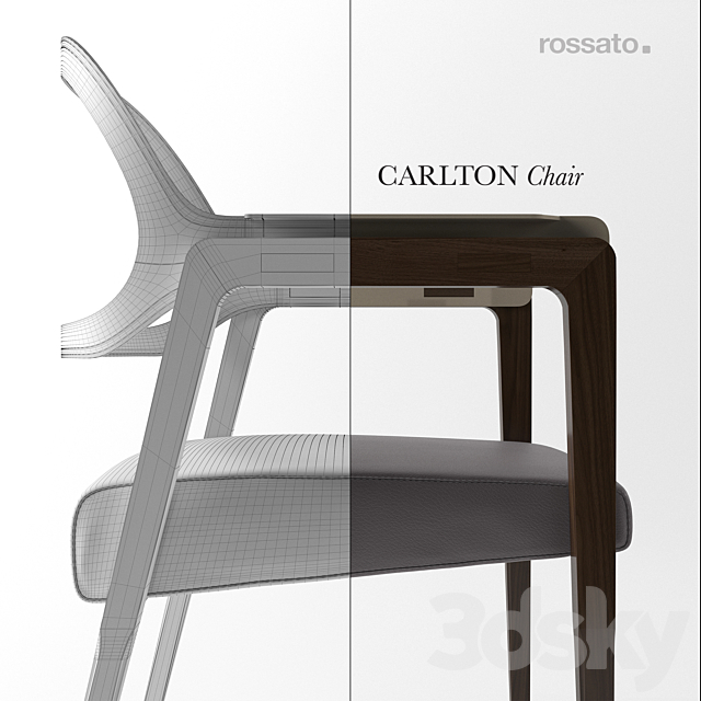 Carlton Dinning Chair by ROSSATO 3DSMax File - thumbnail 3