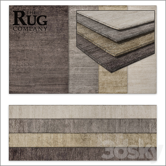 The Rug Company. Bamboo rugs set. 3d