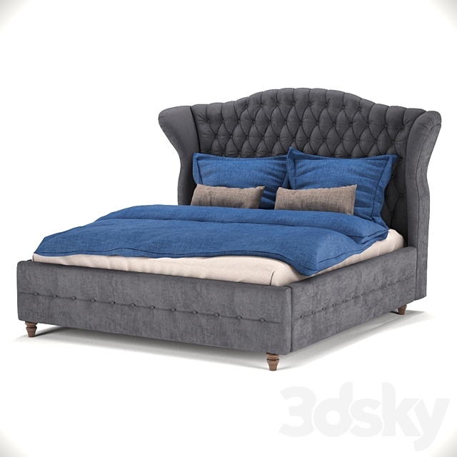 Kare Design Bed City Spirit Darkgrey 3d