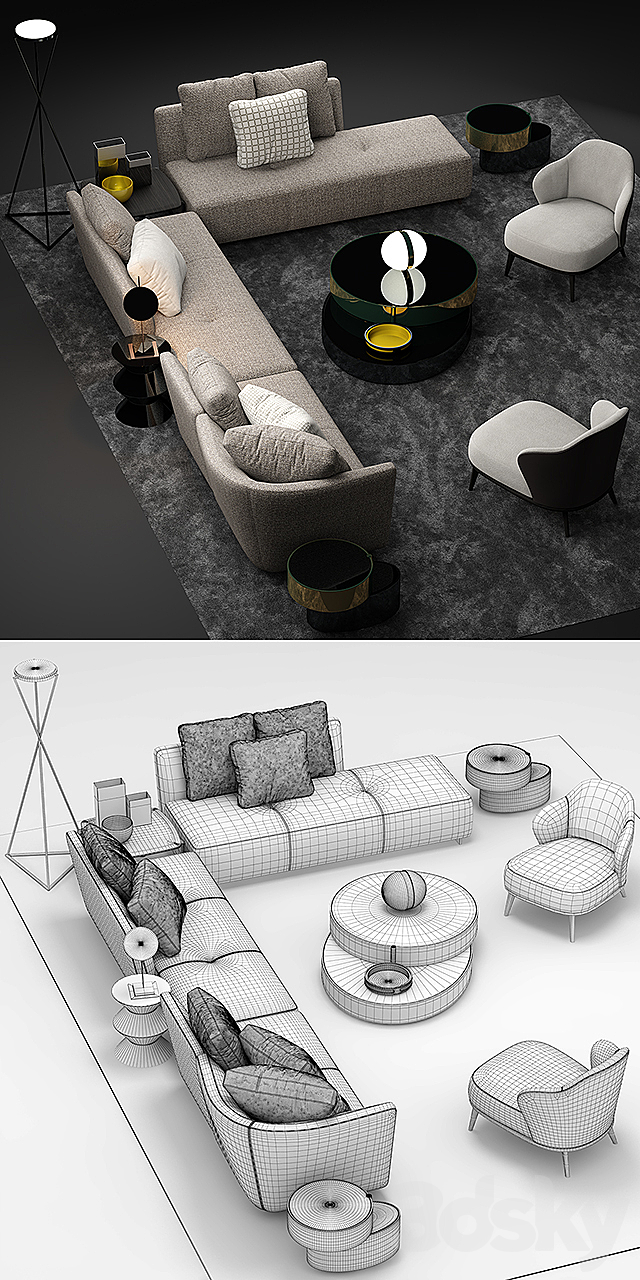 Sofa minotti lounge seymour 3DSMax File - thumbnail 3