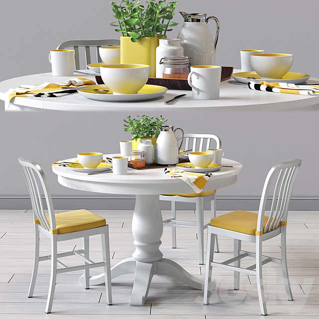 C&B Delta Dinning Chair and Avalon Table 3DSMax File - thumbnail 1
