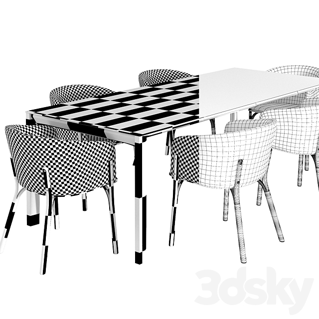 Ton armchair split. table trapez 3DSMax File - thumbnail 2